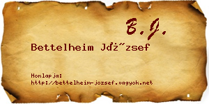 Bettelheim József névjegykártya